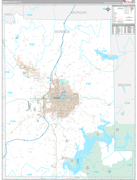Monroe County, IN Zip Code Map