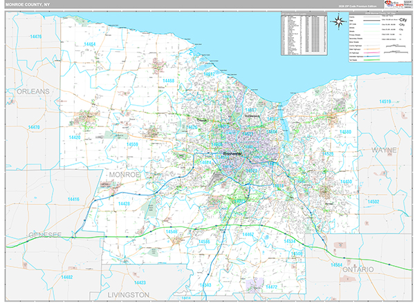 Monroe County, NY Zip Code Map