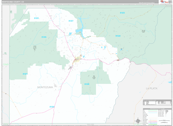 Montezuma County Digital Map Premium Style
