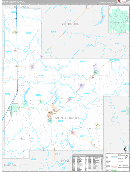 Montgomery County, IL Zip Code Map