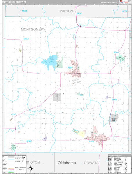 Montgomery County, KS Zip Code Map