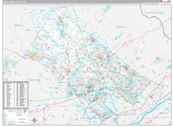 Montgomery County, PA Wall Map