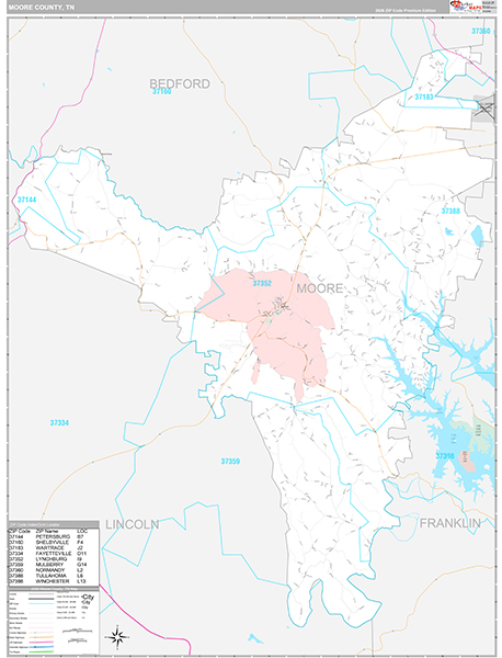 Moore County, TN Zip Code Map