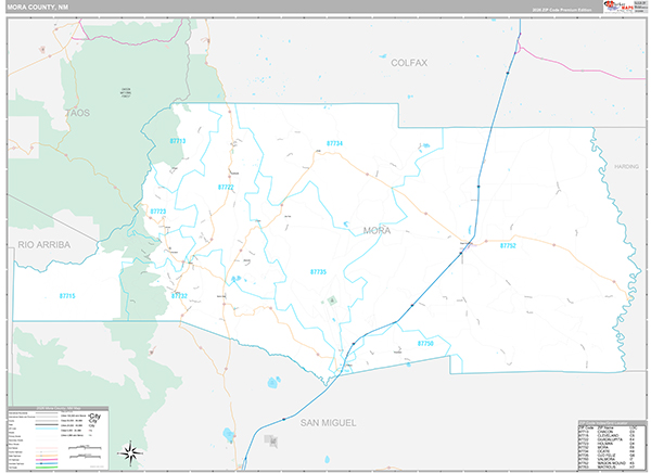 Mora County, NM Wall Map