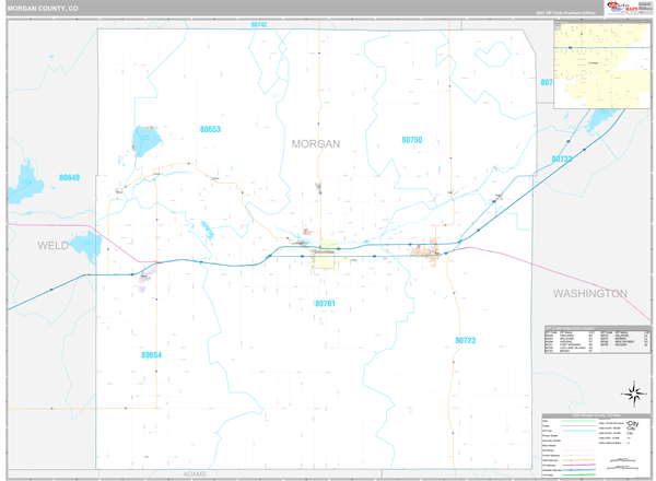 Morgan County, CO Carrier Route Wall Map