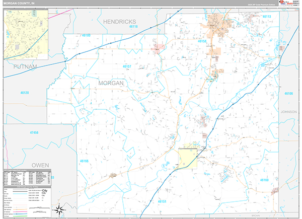 Morgan County, IN Zip Code Map