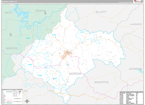 Morgan County, KY Zip Code Map