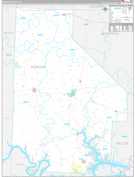 Morgan County, MO Map Premium Style