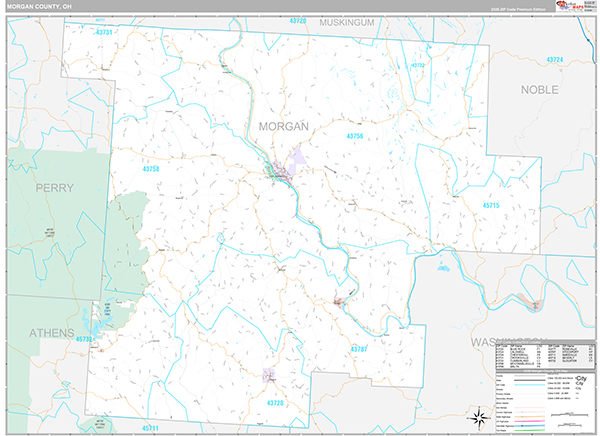 Morgan County, OH Zip Code Map