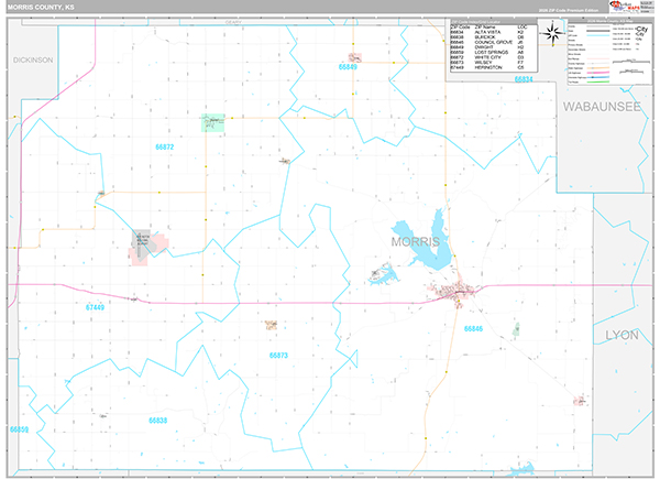 Morris County, KS Wall Map