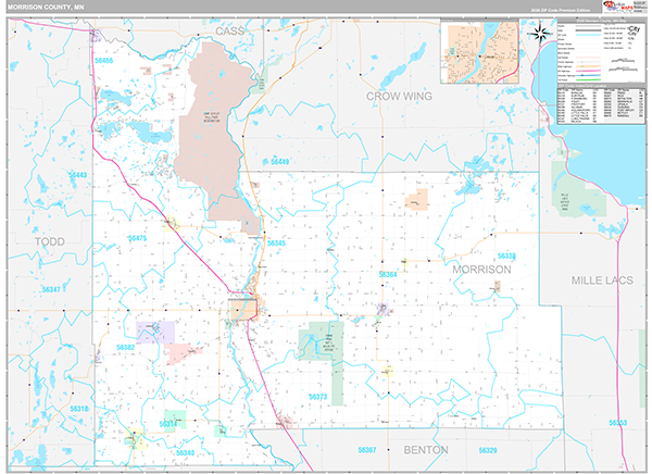 Morrison County, MN Wall Map