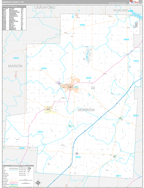 Morrow County, OH Wall Map