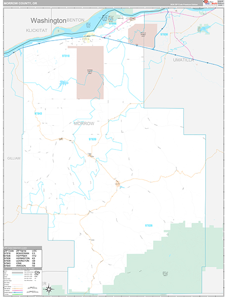 Morrow County, OR Wall Map