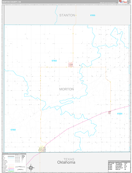 Morton County, KS Wall Map