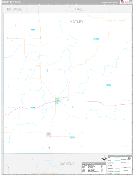 Motley County Digital Map Premium Style