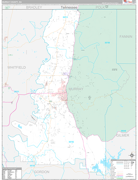 Murray County, GA Zip Code Map