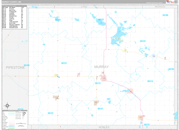 Murray County, MN Wall Map Premium Style