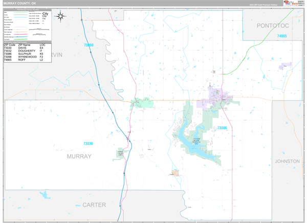 Murray County Wall Map Premium Style