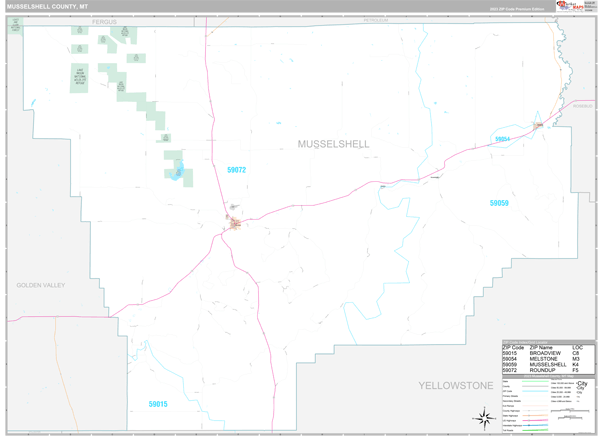 Musselshell County Digital Map Premium Style
