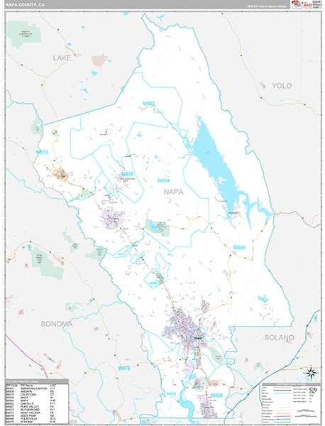 Napa County, CA Map Premium Style
