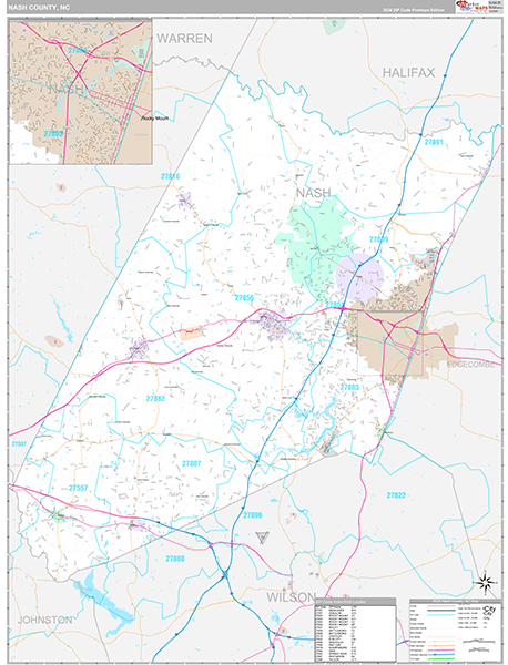 Nash County, NC Wall Map