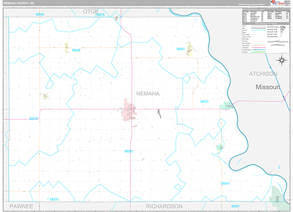 Nemaha County, NE Zip Code Map