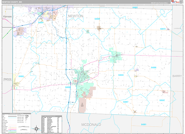 Newton County, MO Wall Map