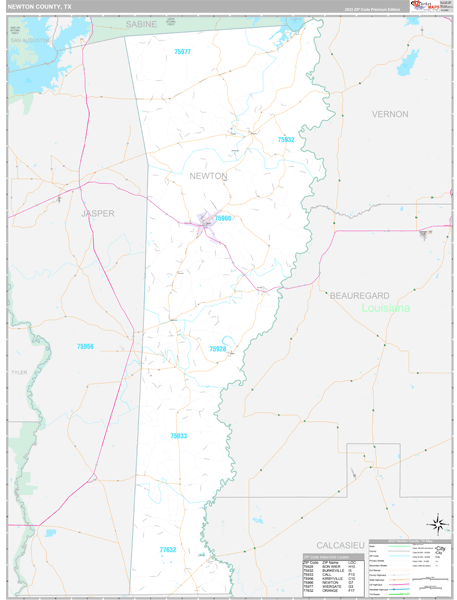Newton County, TX Wall Map