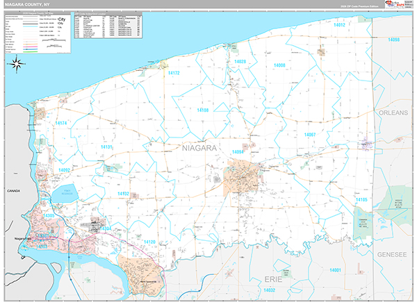 Niagara County, NY Zip Code Map