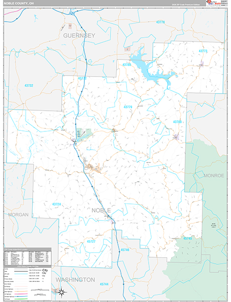 Noble County, OH Zip Code Map