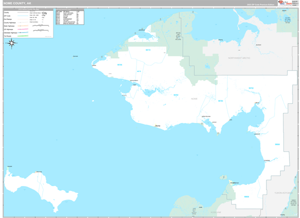 Nome County, AK Wall Map