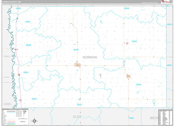Norman County, MN Wall Map