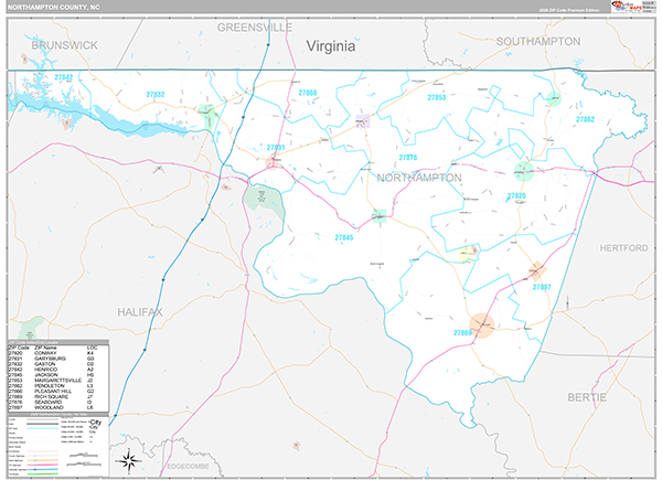 Northampton County, NC Wall Map