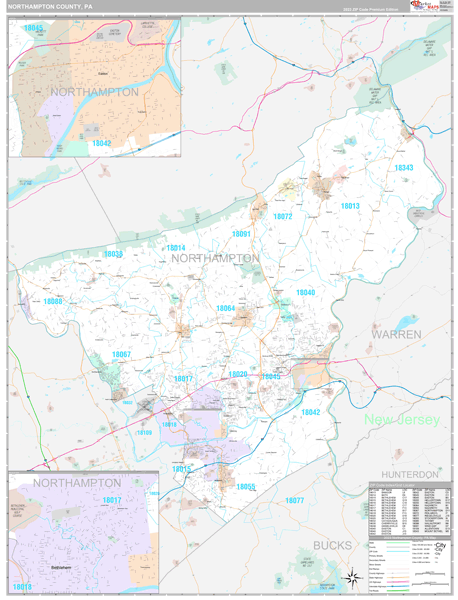 Northampton County, PA Zip Code Map