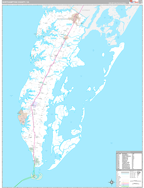 Northampton County, VA Wall Map