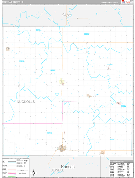 Nuckolls County, NE Zip Code Map