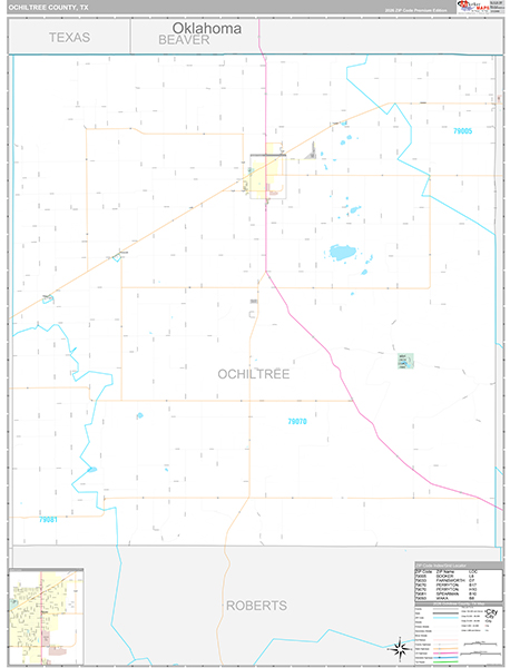 Ochiltree County, TX Zip Code Map