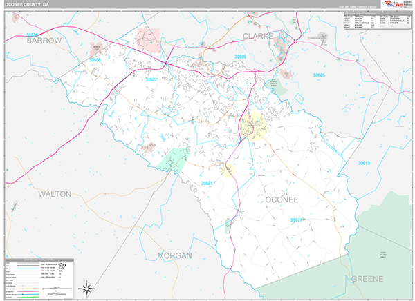Oconee County, GA Zip Code Map