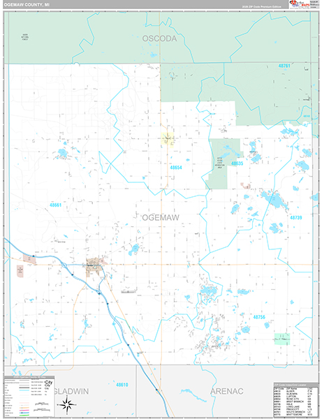 Ogemaw County, MI Zip Code Map