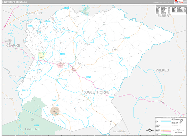 Oglethorpe County, GA Zip Code Map