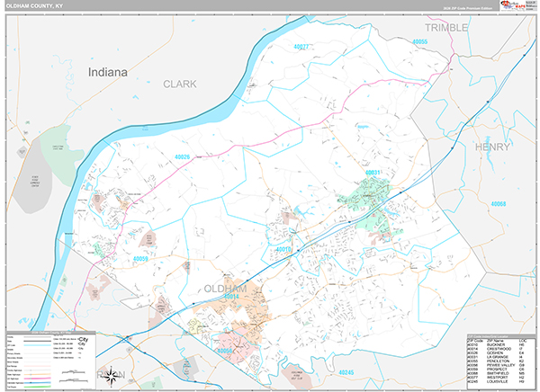 Oldham County, KY Zip Code Map