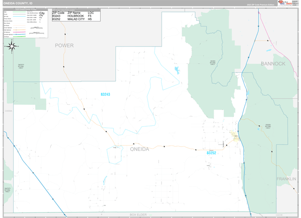 Oneida County, ID Wall Map