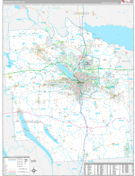 Onondaga County, NY Zip Code Map