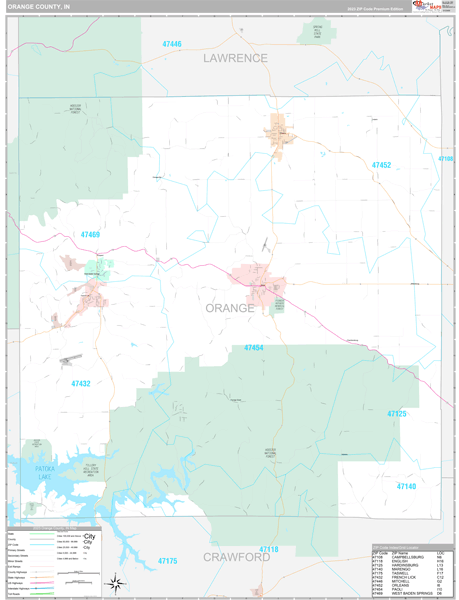 Orange County Digital Map Premium Style