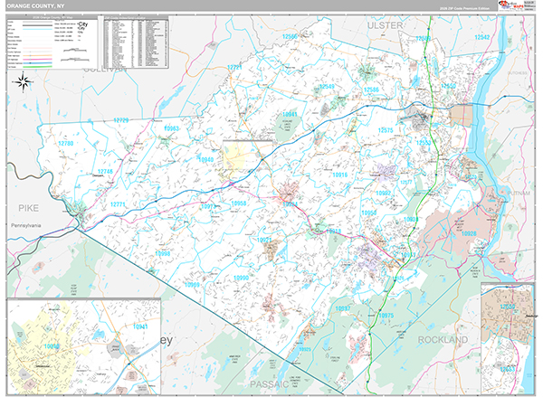 Orange County, NY Zip Code Map