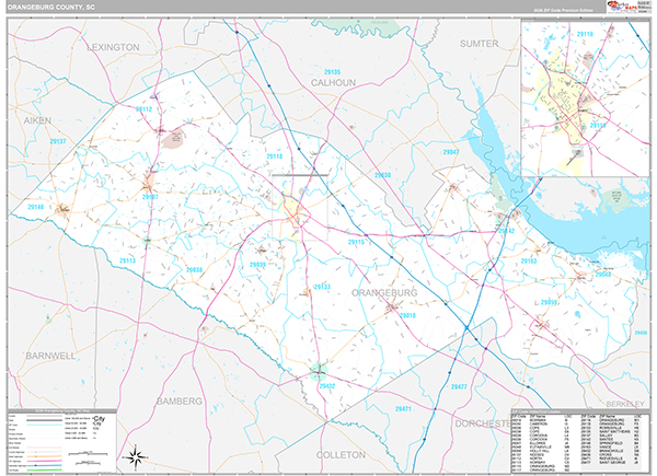 Orangeburg County, SC Wall Map
