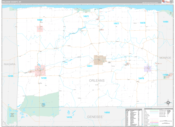 Orleans County, NY Wall Map