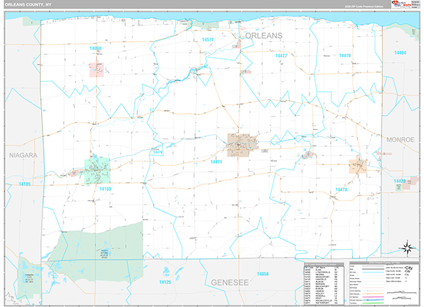 Orleans County, NY Zip Code Map