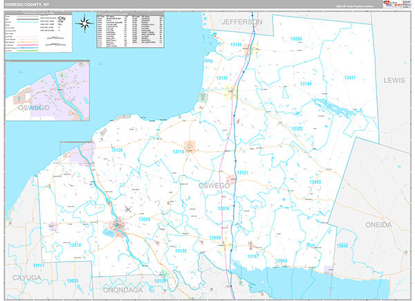 Oswego County, NY Zip Code Map