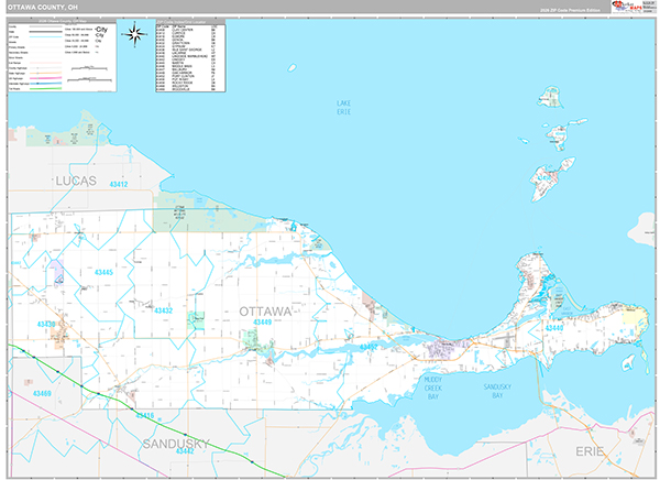 Ottawa County, OH Zip Code Map